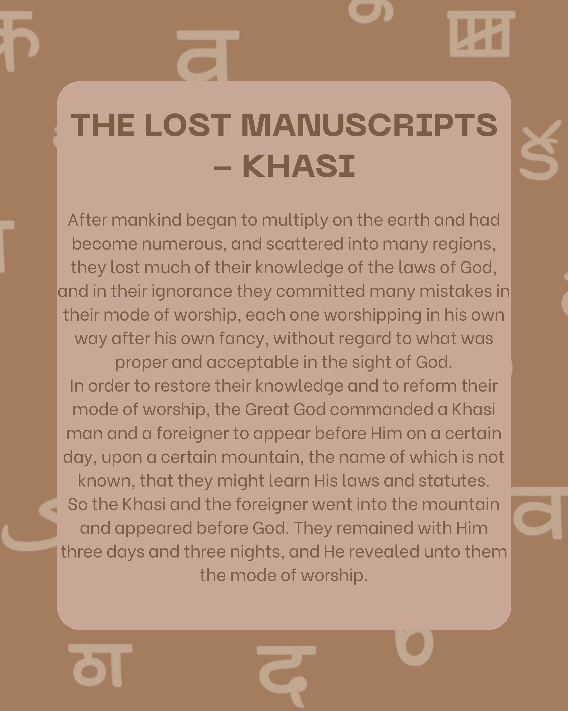 Preview of BP1 - Aadi Vaak - Panel 1 - The Lost Manuscripts - Khasi