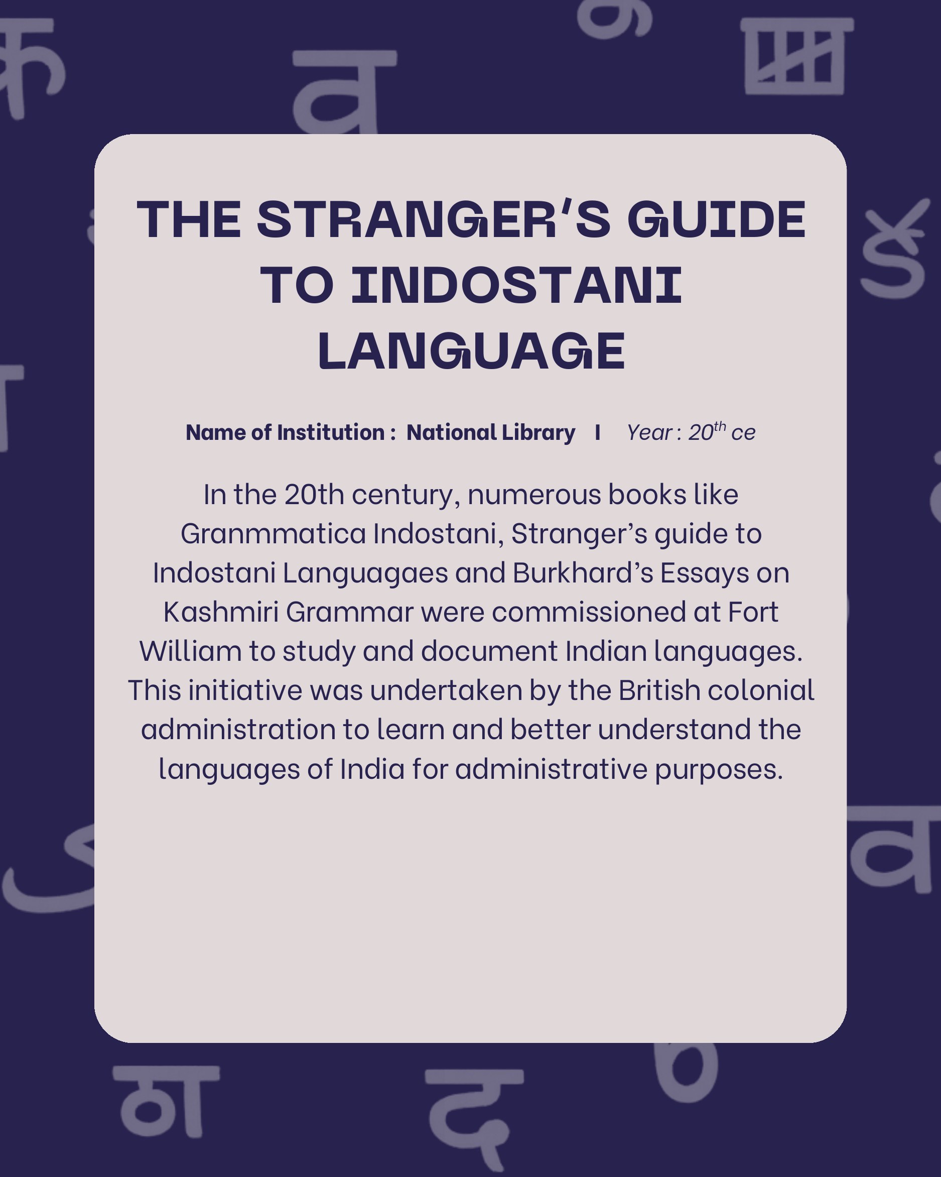Preview of The stranger’s guide to Indostani Language