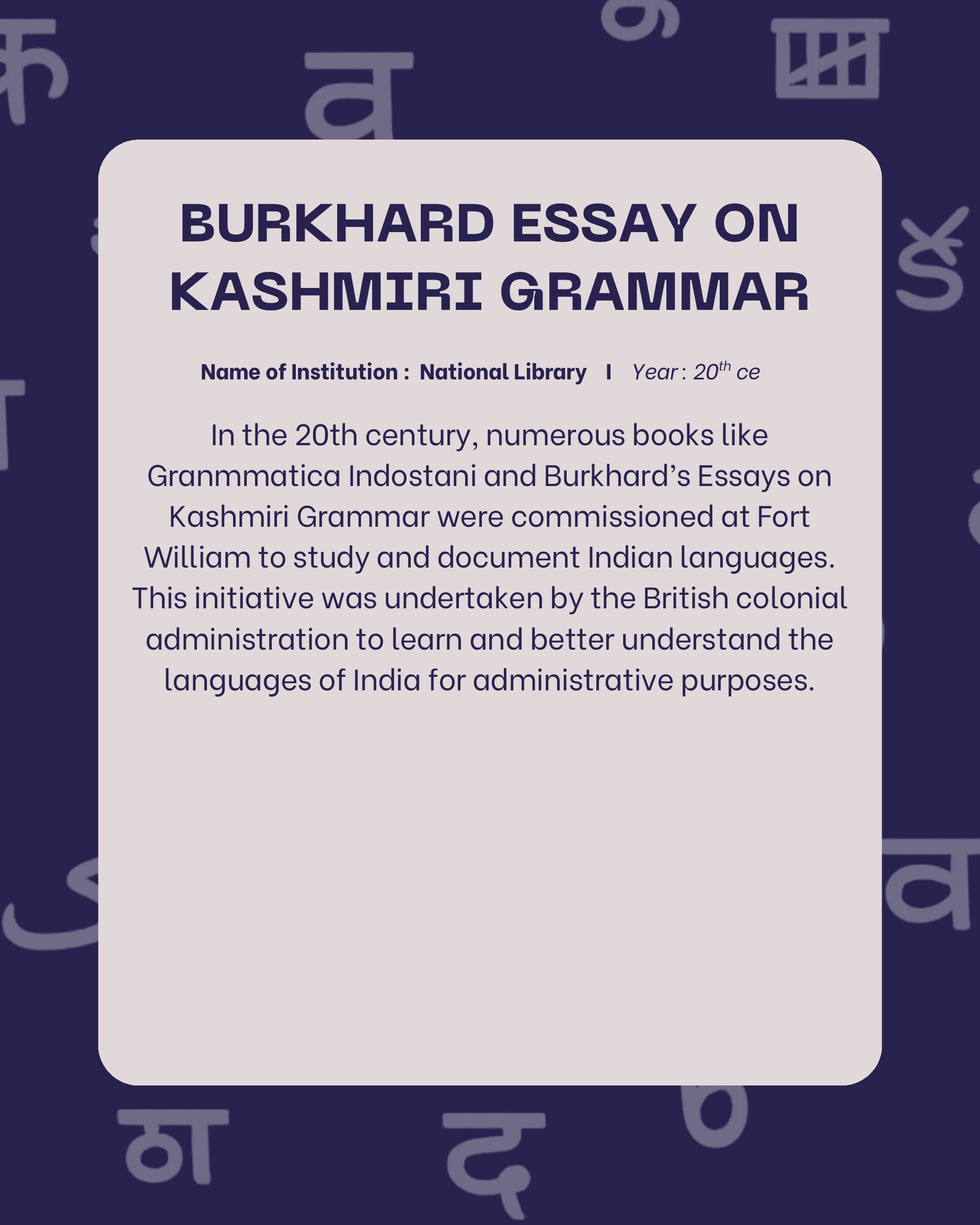 Preview of Burkhard Essay on Kashmiri Grammar